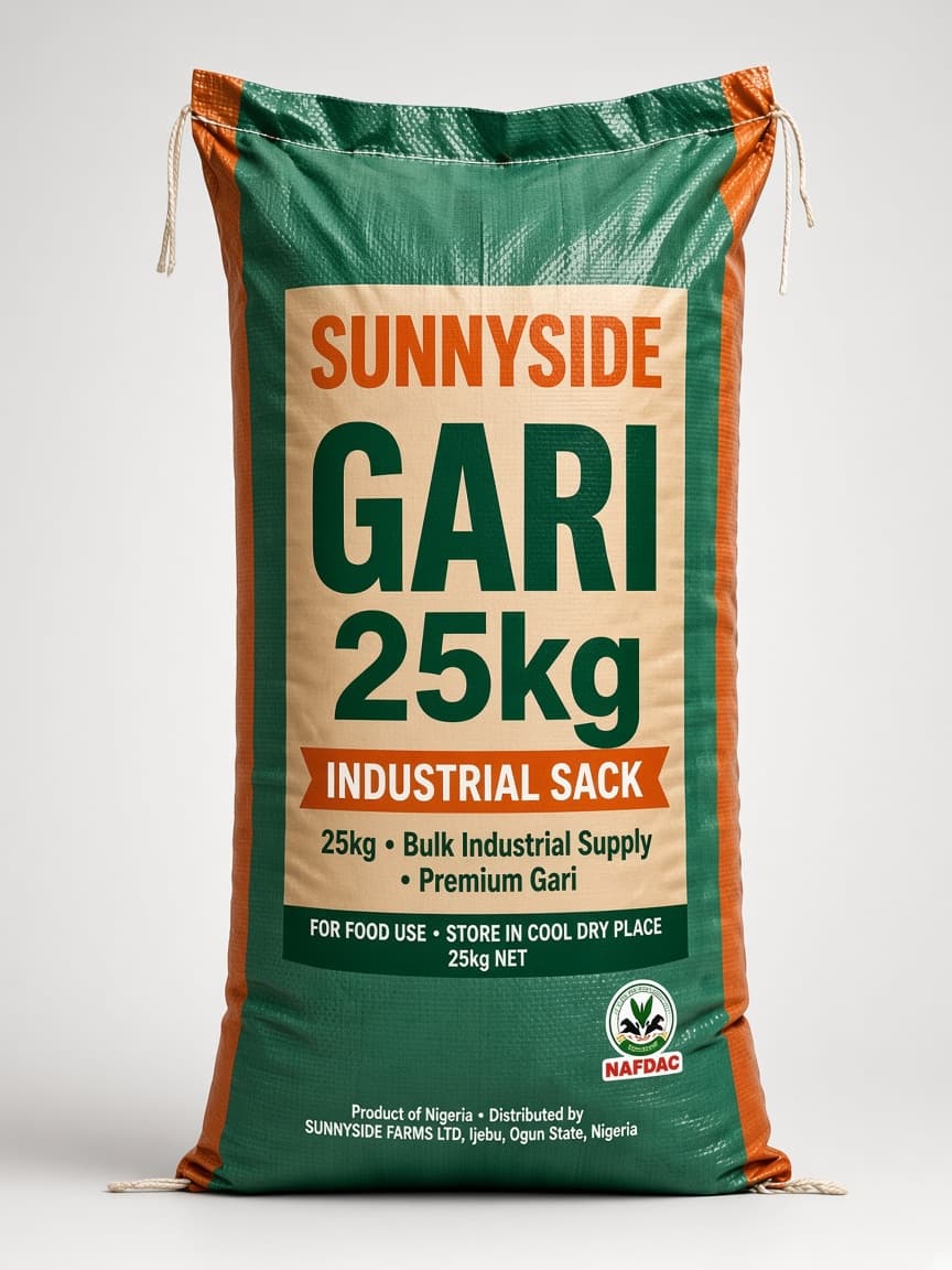 Sunnyside Premium Gari 25kg Industrial Sack — bulk Cassava Gari